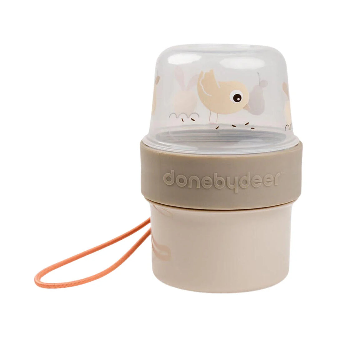 Done By Deer 2 Way Snack Container Birdee Small - Sand