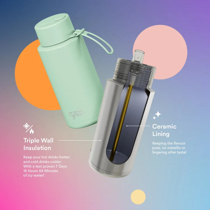 Frank Green Insulated Drink Bottle 1L - Mint Gelato