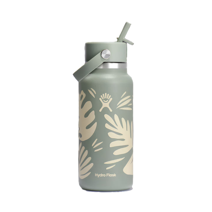 Hydro Flask Insulated Bottle 32oz/946ml Wide Flex Straw Cap - Botanical Bliss Agave