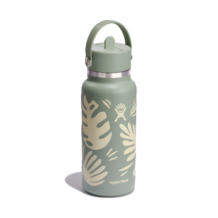 Hydro Flask Insulated Bottle 32oz/946ml Wide Flex Straw Cap - Botanical Bliss Agave