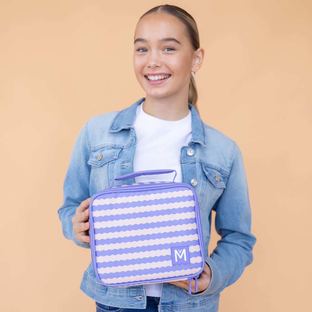 MontiiCo Insulated Medium Lunch Bag & Ice Pack - Ripple Cloud