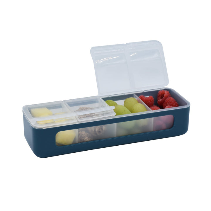 Melii Luxe 4 Compartment Snackle Box - Blue