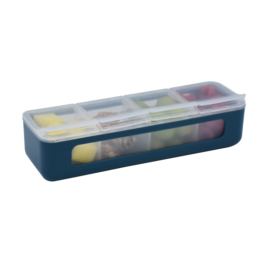 Melii Luxe 4 Compartment Snackle Box - Blue