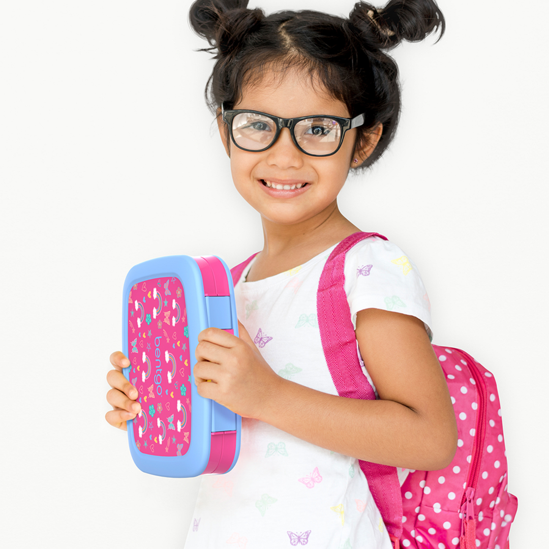 Bentgo Kids Lunchbox & Bag Bundle - Rainbows & Butterflies