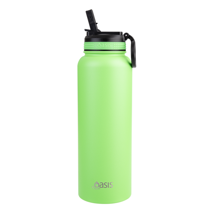 Oasis Challenger Insulated 1.1L Drink Bottle - Neon Green