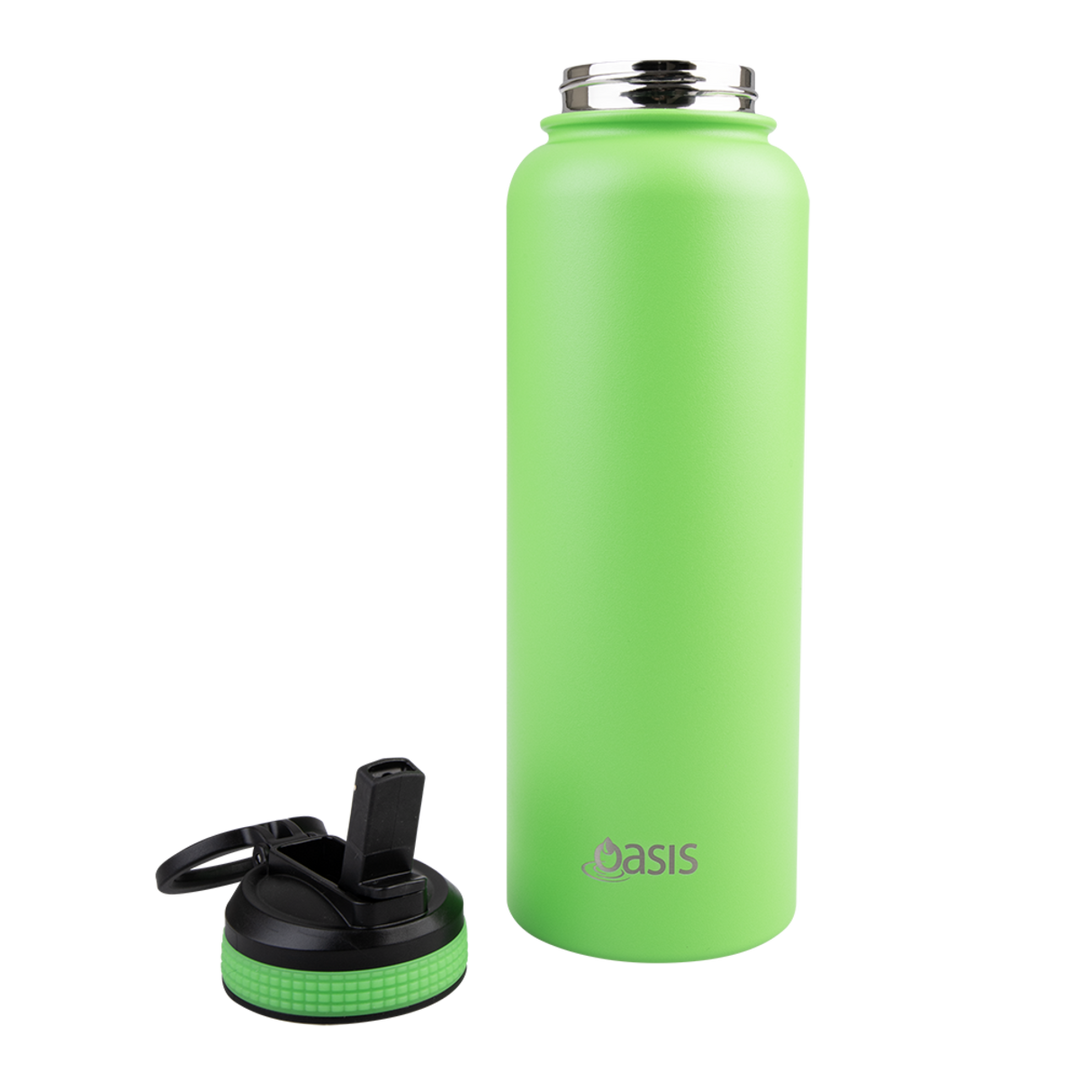 Oasis Challenger Insulated 1.1L Drink Bottle - Neon Green