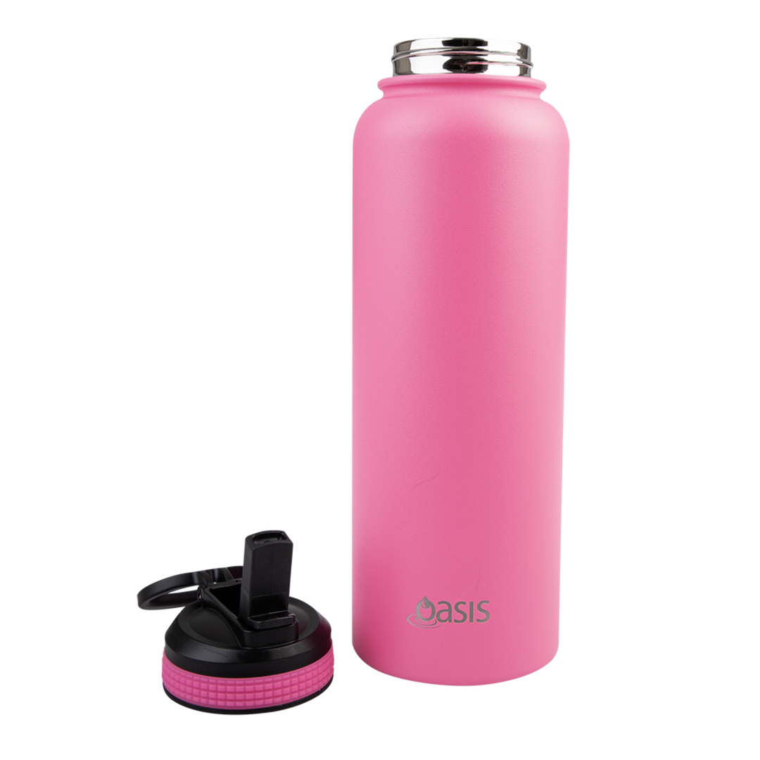 Oasis Challenger Insulated 1.1L Drink Bottle - Neon Pink