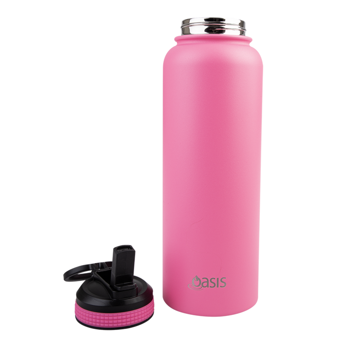Oasis Challenger Insulated 1.1L Drink Bottle - Neon Pink