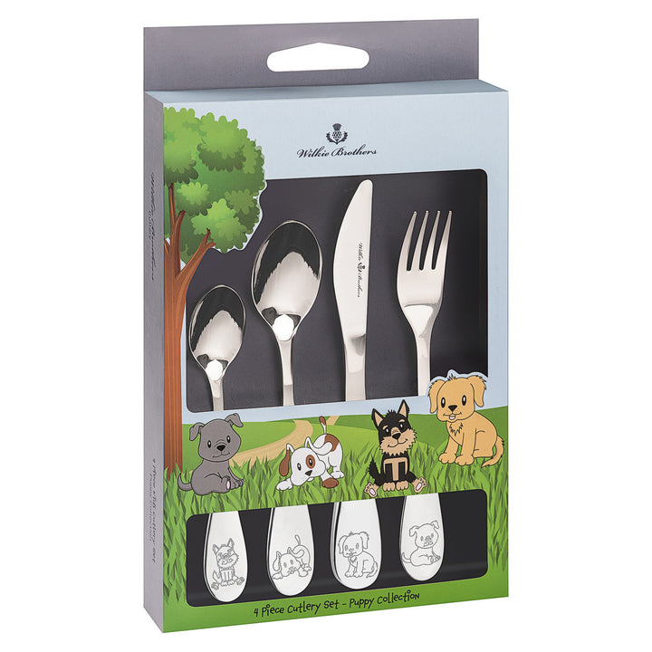 Children's Stainless Steel Cutlery Set - Puppy