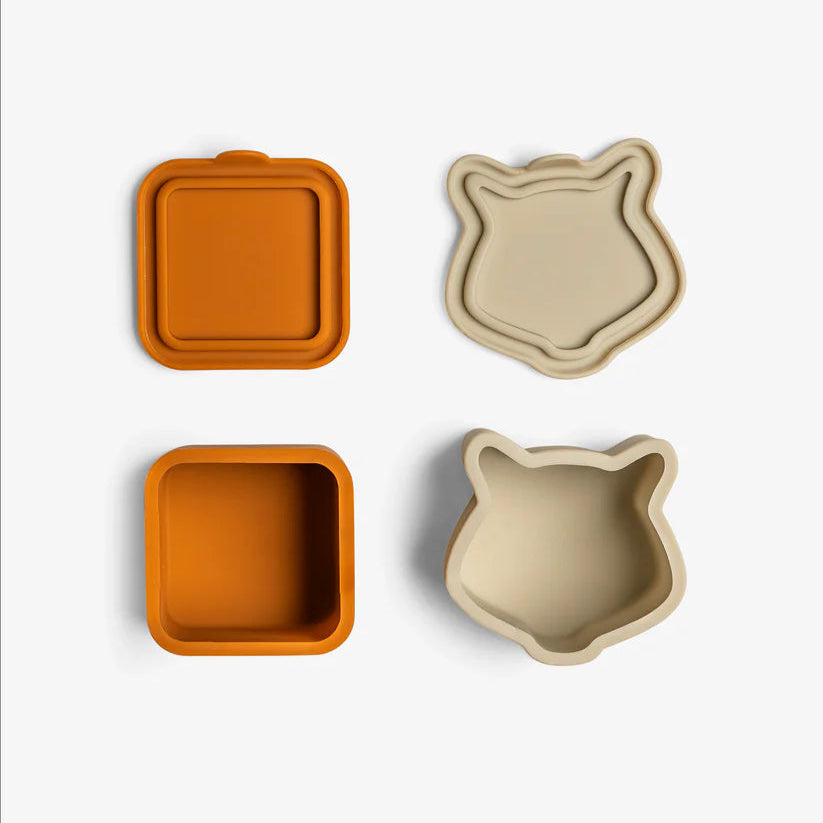 Citron Silicone Lunchbox Organisers 4pk - Caramel/Green/Grey