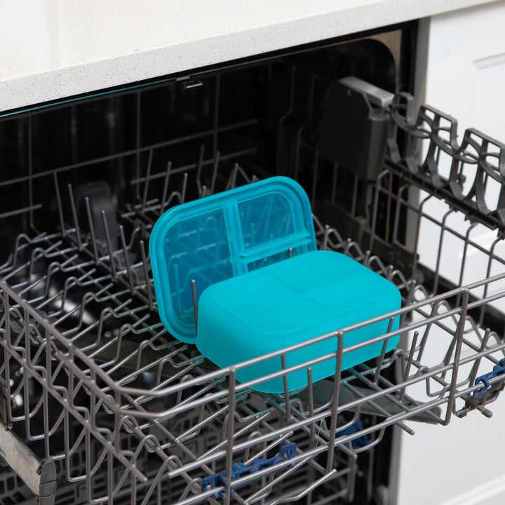 Bumkins Silicone Bento Lunch Box - Jelly Blue