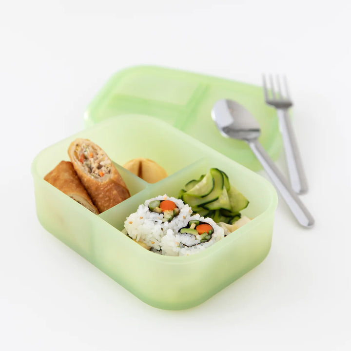 Bumkins Silicone Bento Lunch Box - Jelly Green