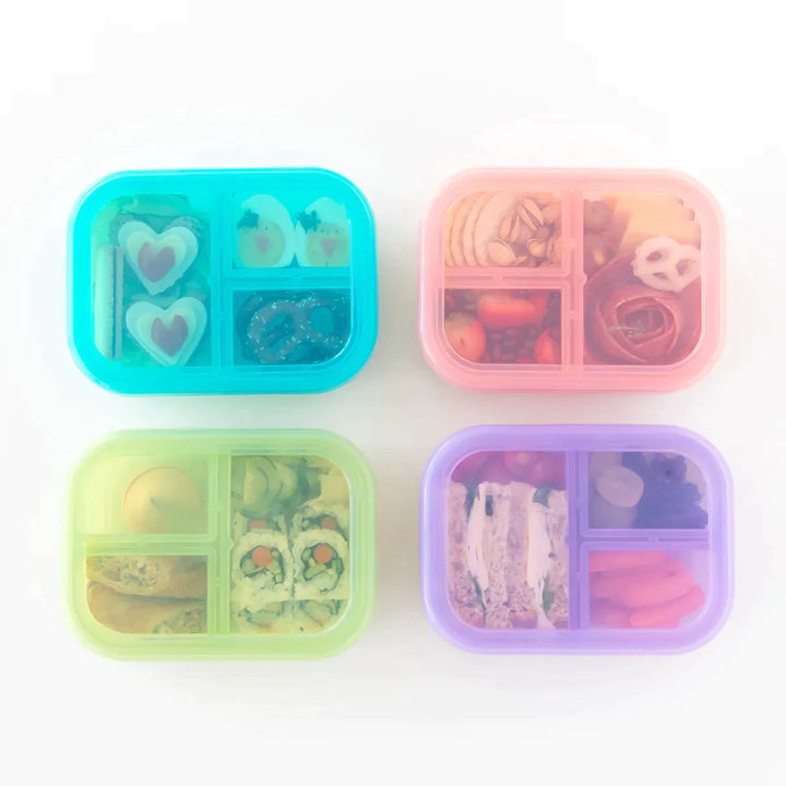 Bumkins Silicone Bento Lunch Box - Jelly Blue