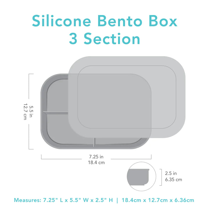 Bumkins Silicone Bento Lunch Box - Jelly Blue