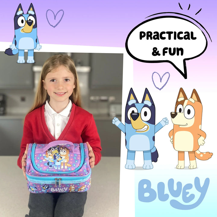 Dual Compartment Insulated Lunch Bag - Bluey