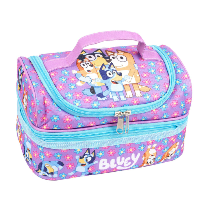 Dual Compartment Insulated Lunch Bag - Bluey