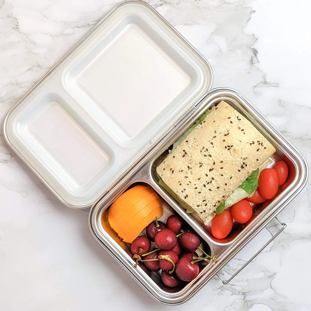 Ecococoon Stainless Steel TWIN Bento Box - White