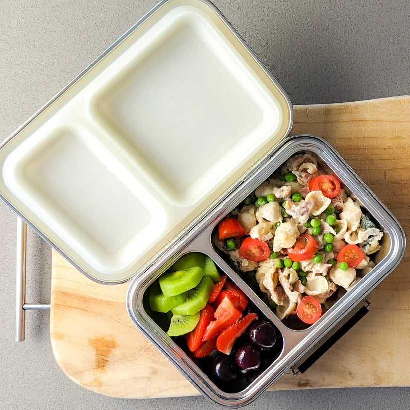Ecococoon Stainless Steel TWIN Bento Box - White