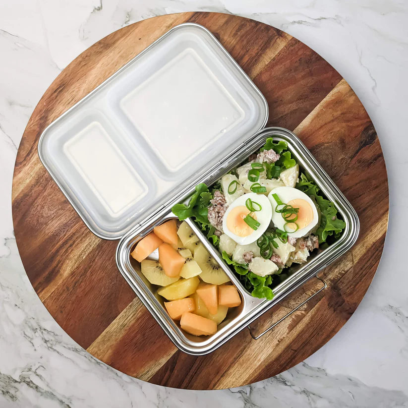 Ecococoon Stainless Steel TWIN Bento Box - White