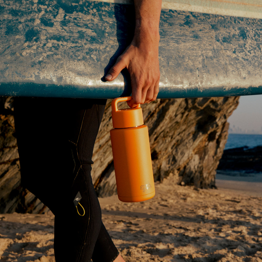 Frank Green Grip Finish & Lid Insulated Bottle - Neon Orange