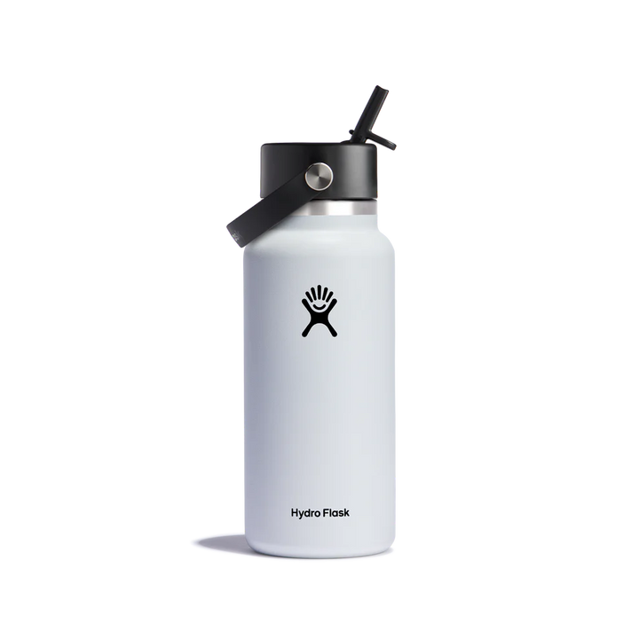 Hydro Flask Insulated Bottle 32oz/946ml Wide Flex Straw Cap - White