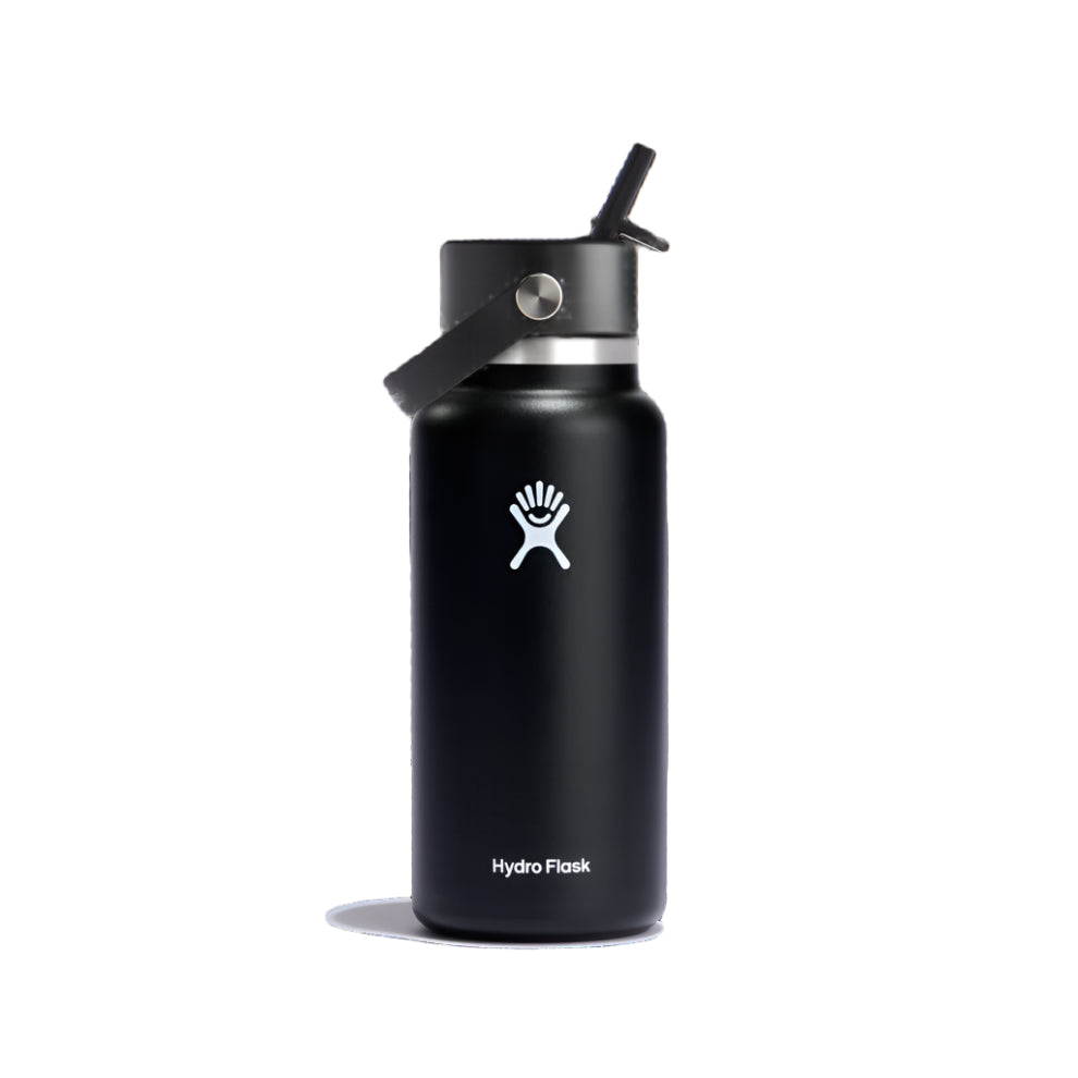 Hydro Flask Insulated Bottle 32oz/946ml Wide Flex Straw Cap - Black