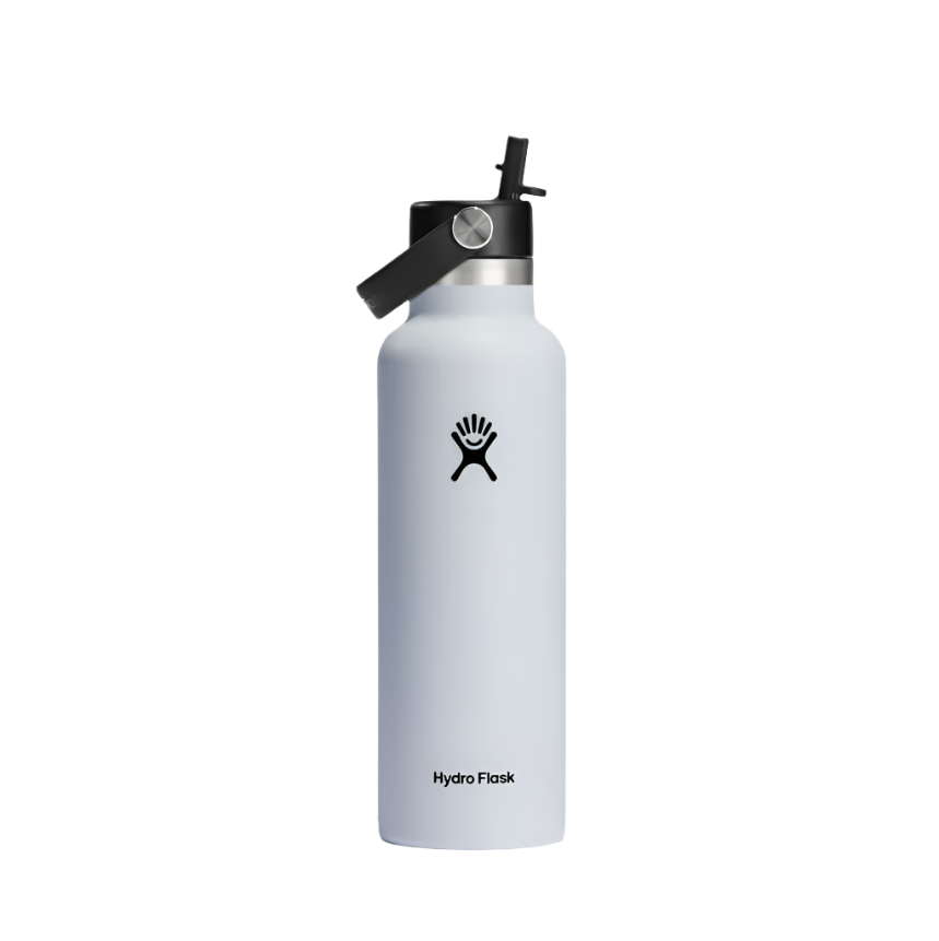 Hydro Flask Insulated Bottle 21oz/621ml Standard Flex Straw Cap - White