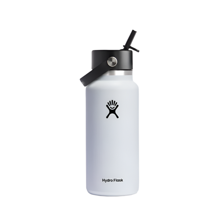 Hydro Flask Insulated Bottle 32oz/946ml Wide Flex Straw Cap - White