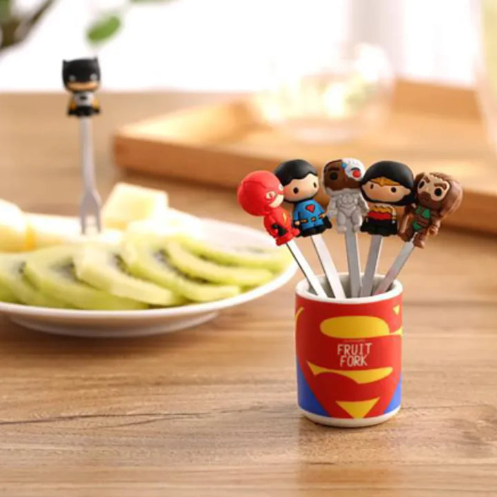 Mini Food Pick Forks - Justice League