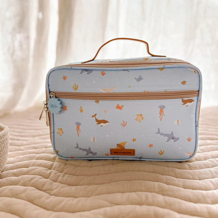 Fox & Fallow Insulated Lunch Bag - LARGE - Ocean Creatures Sky
