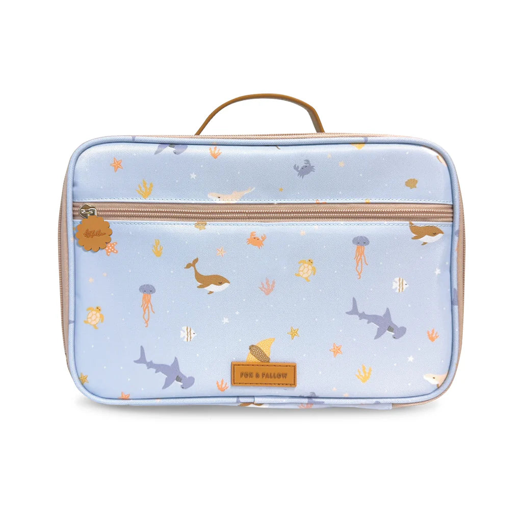 Fox & Fallow Insulated Lunch Bag - LARGE - Ocean Creatures Sky