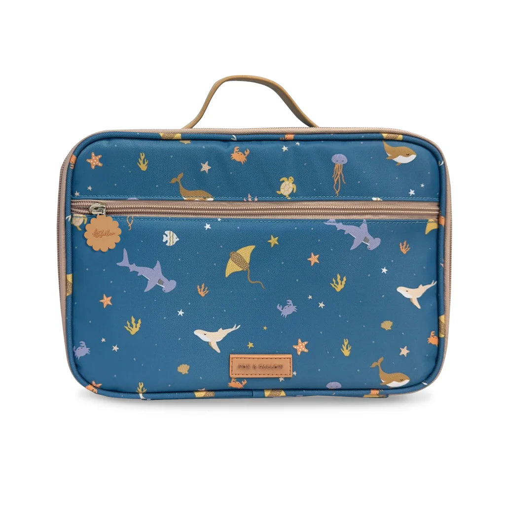 Fox & Fallow Insulated Lunch Bag - LARGE - Ocean Creatures Marine