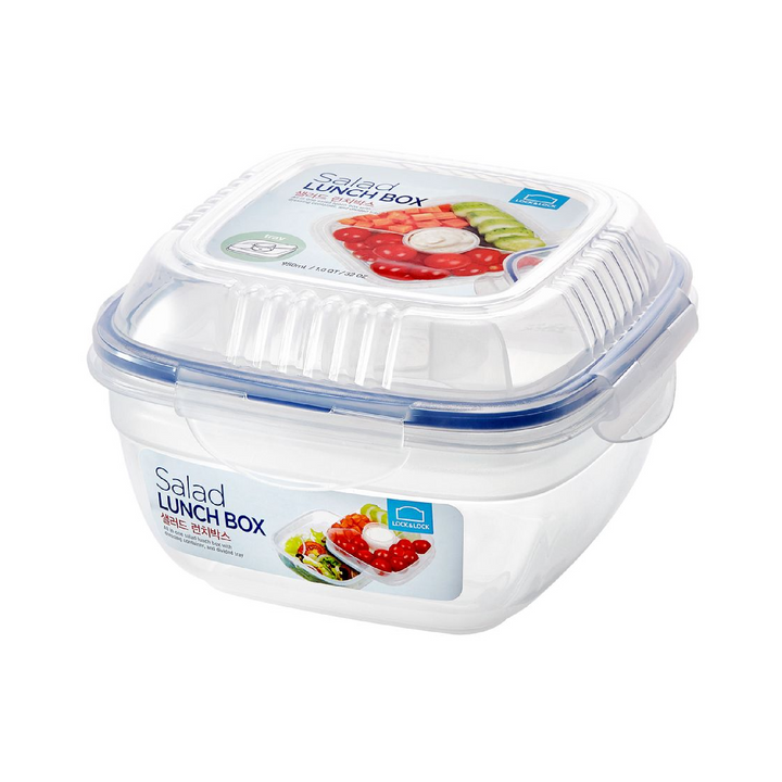 LocknLock Classic Salad Lunch Box with Dividers - Clear - 950ml