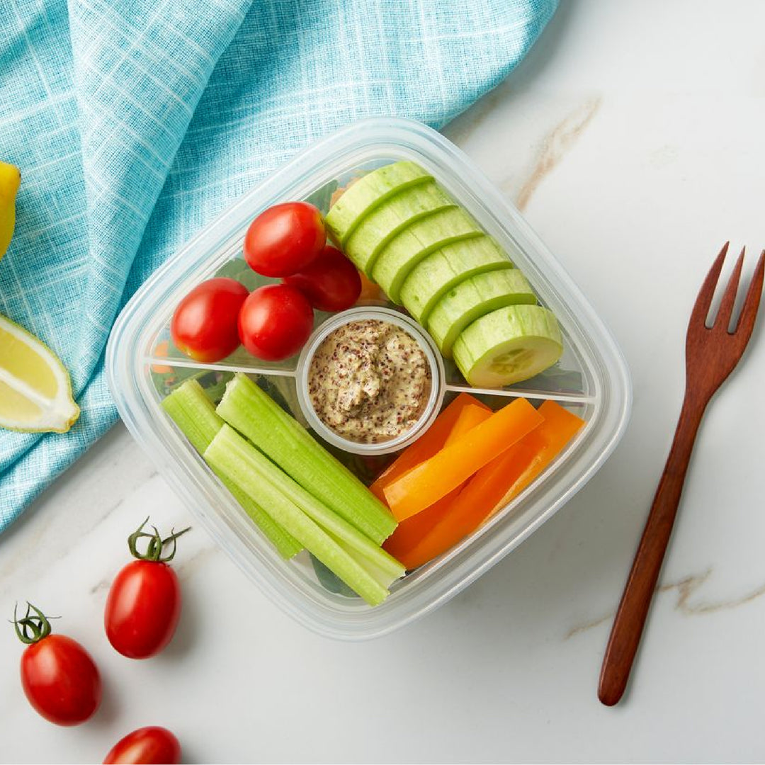 LocknLock Classic Salad Lunch Box with Dividers - Clear - 950ml