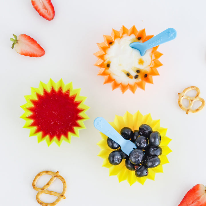 Lunch Punch Fork & Spoon, Wrap Band, Food Cups & STIX Bundle - Brights