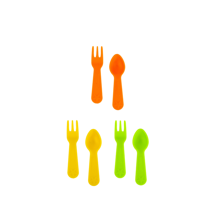 Lunch Punch Fork & Spoon, Wrap Band, Food Cups & STIX Bundle - Brights