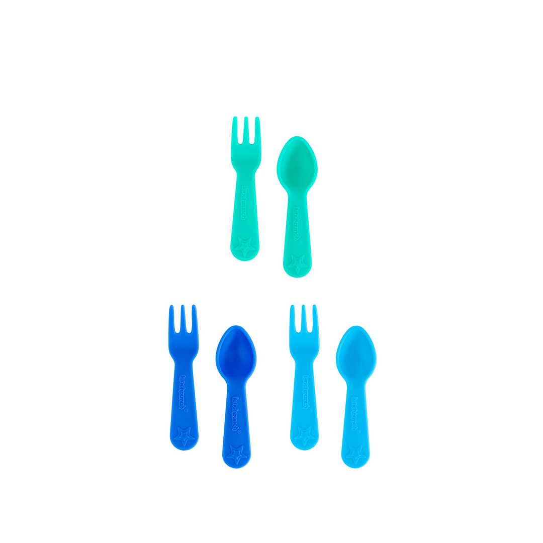 Lunch Punch Fork & Spoon, Wrap Band, Food Cups & STIX Bundle - Burst