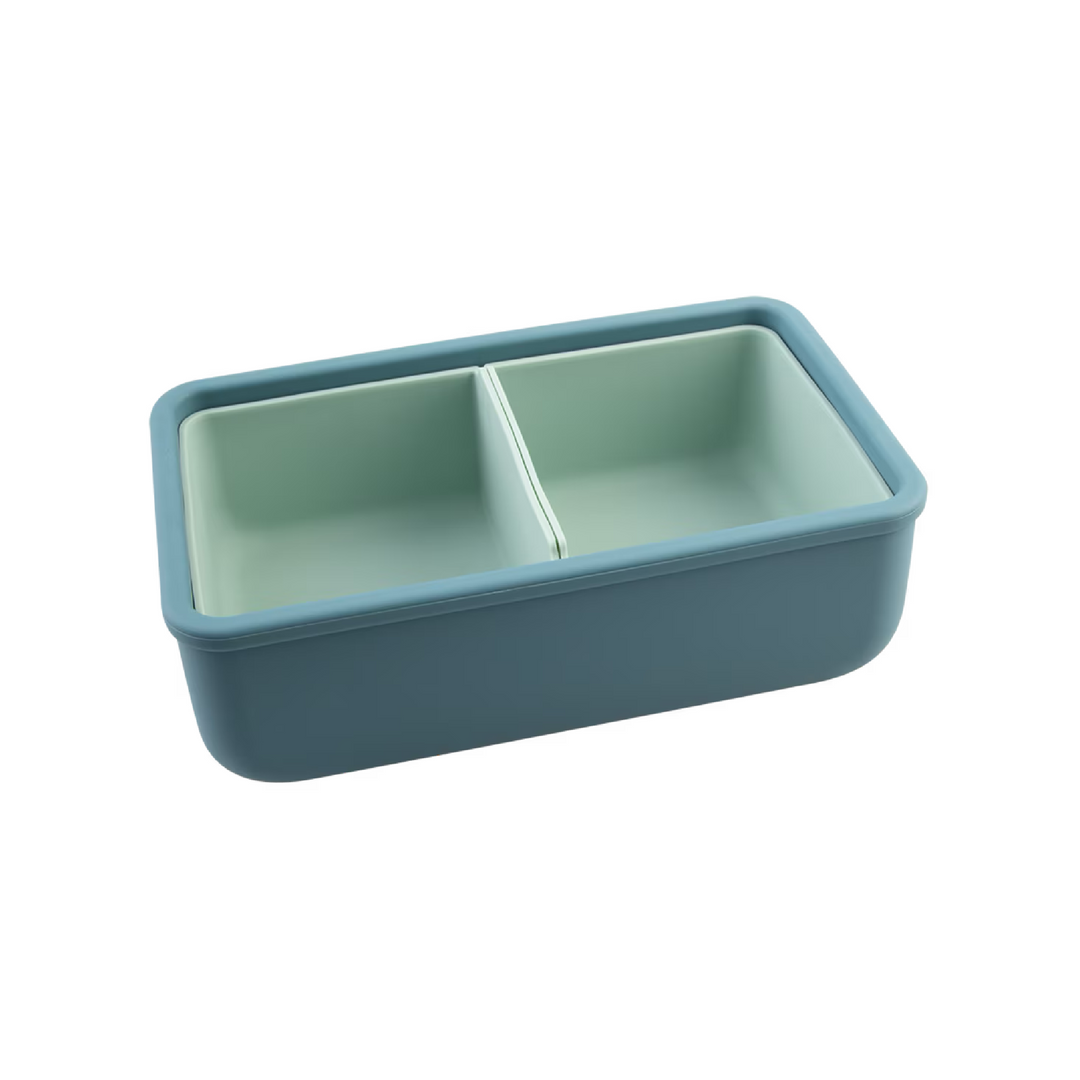 Melii Luxe Silicone Bento with Silicone Dividers - Blue & Mint - 700ml