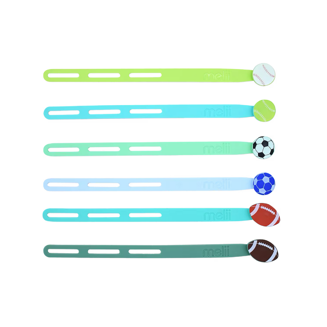 Melii Luxe Silicone Wrap Bands - Sports Balls