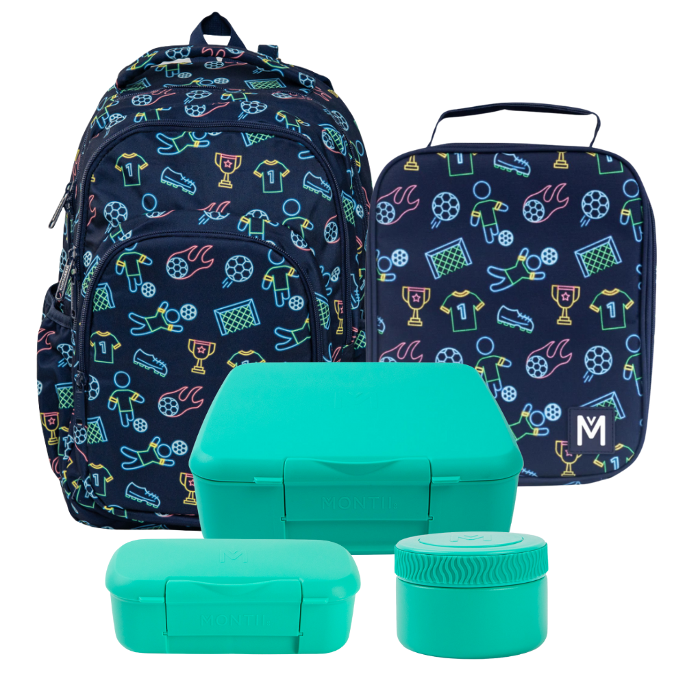 PRE-ORDER - MontiiCo Backpack + Lunch Bundle - Goal Keeper - FREE SHIPPING