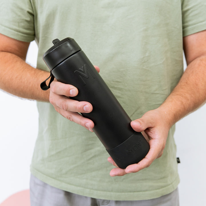 MontiiCo Large Lunch Bag & Sipper Bottle Bundle - Stealth