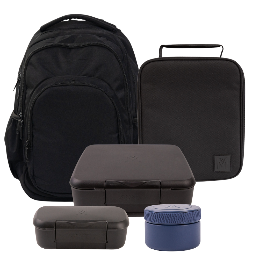 PRE-ORDER - MontiiCo Backpack + Lunch Bundle - Midnight - FREE SHIPPING