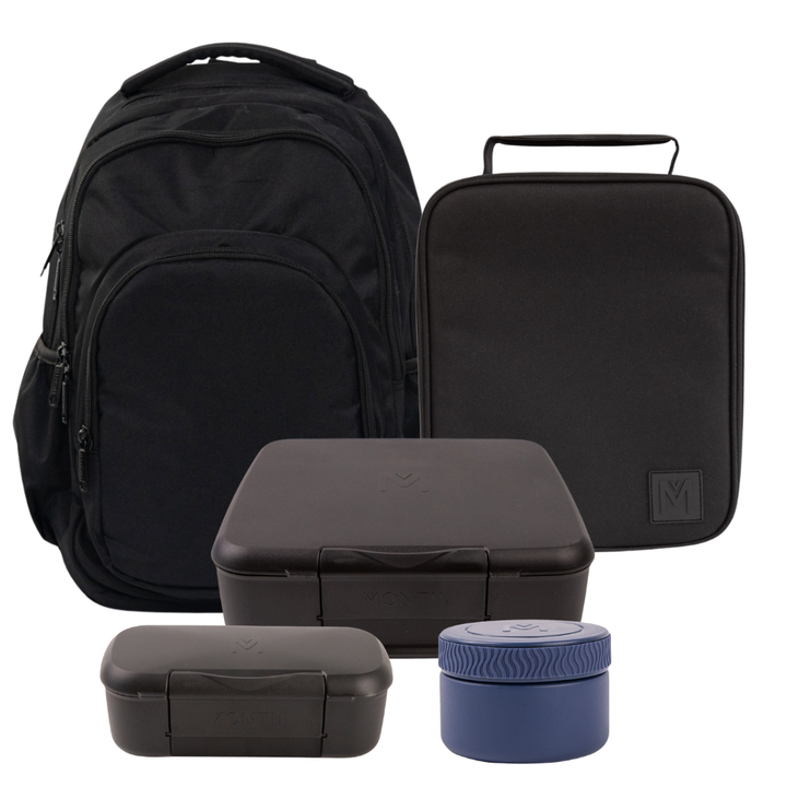 PRE-ORDER - MontiiCo Backpack + Lunch Bundle - Midnight - FREE SHIPPING