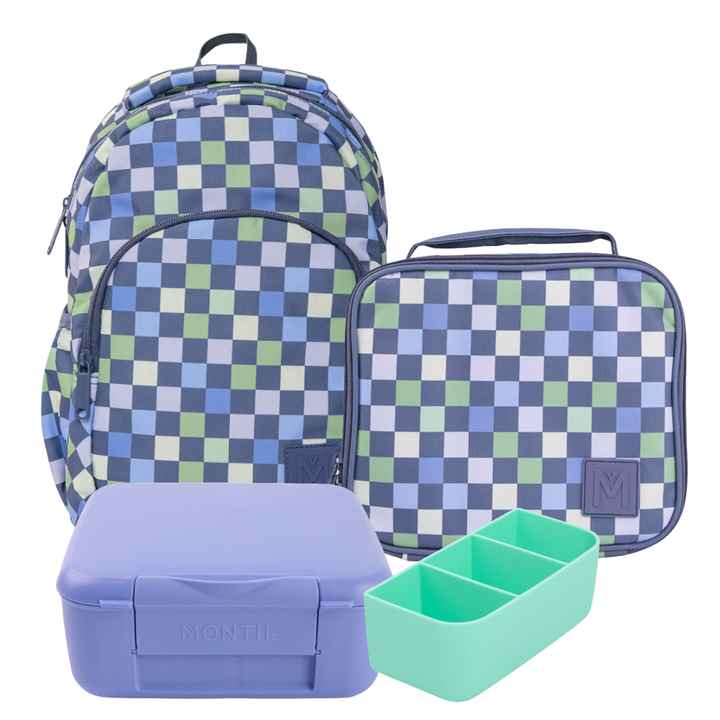 PRE-ORDER - MontiiCo Mini Backpack + Lunch Bundle - Checkmate - FREE SHIPPING