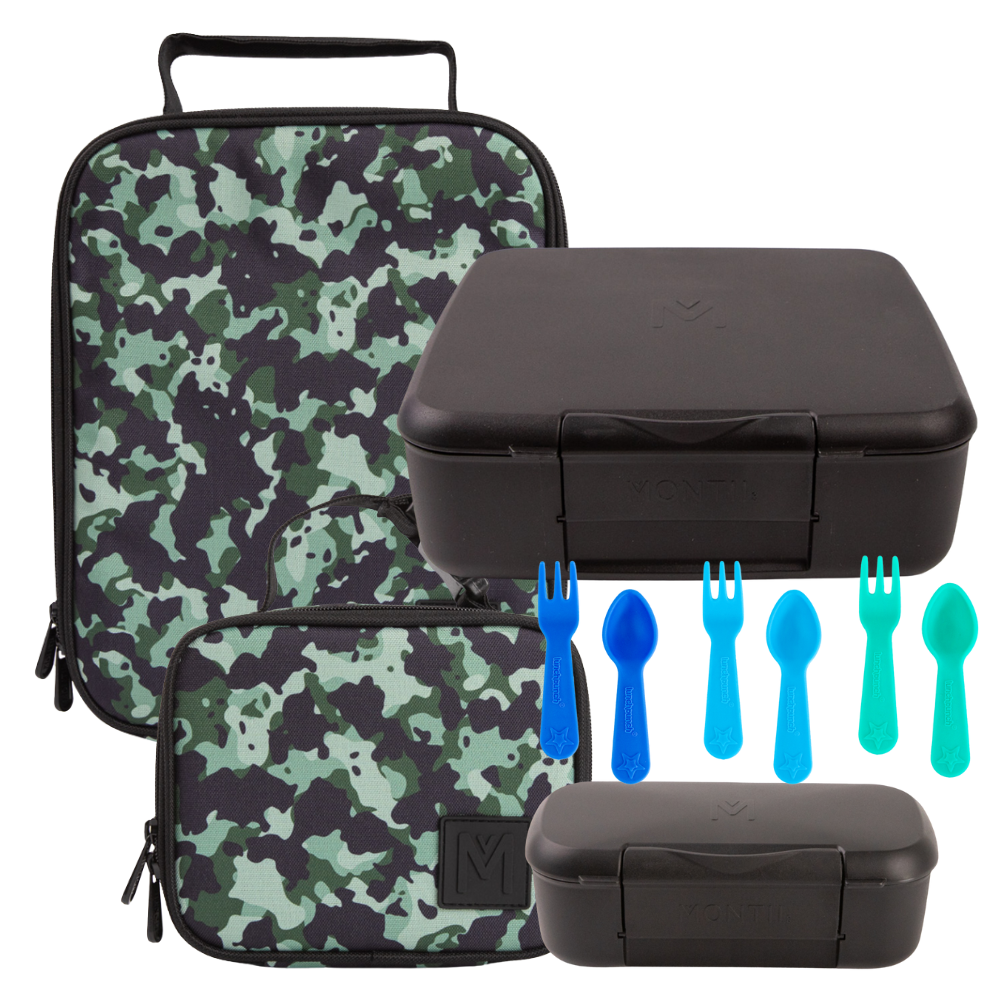 PRE-ORDER - MontiiCo Lunch + Snack Bundle - Stealth - FREE SHIPPING