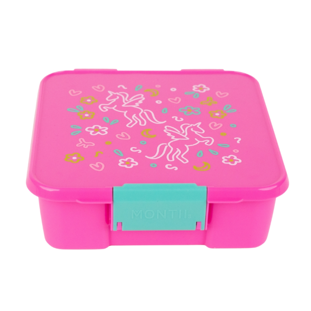 MontiiCo Bento Three Lunch Box - Unicorn Magic