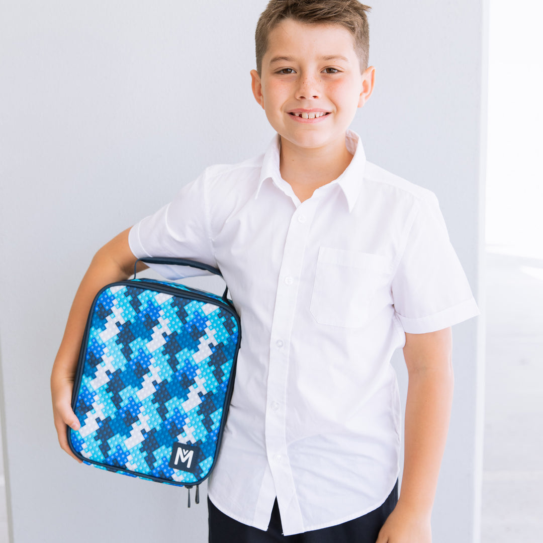 MontiiCo Large Lunch Bag & Sipper Bottle Bundle - Block Land