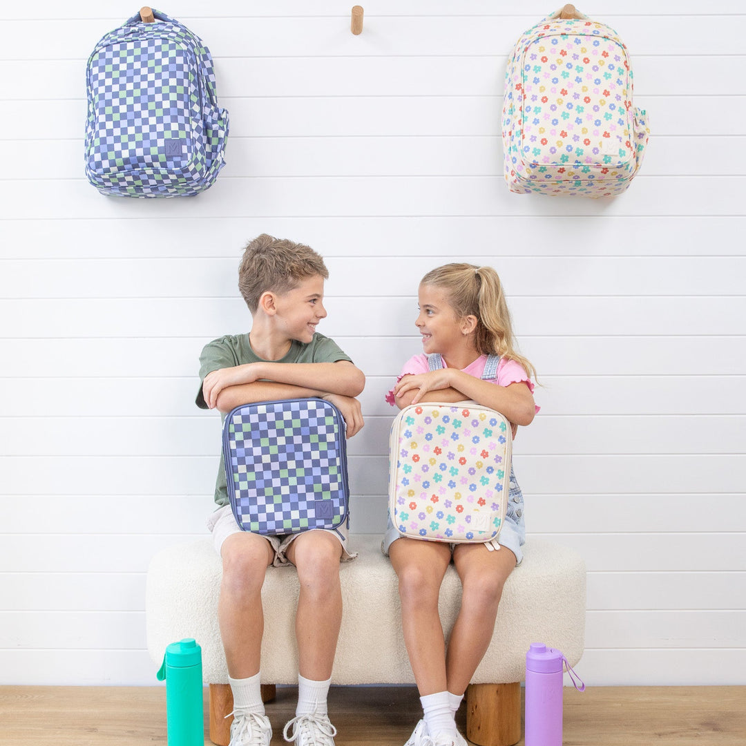 MontiiCo Large Lunch Bag & Sipper Bottle Bundle - Checkmate