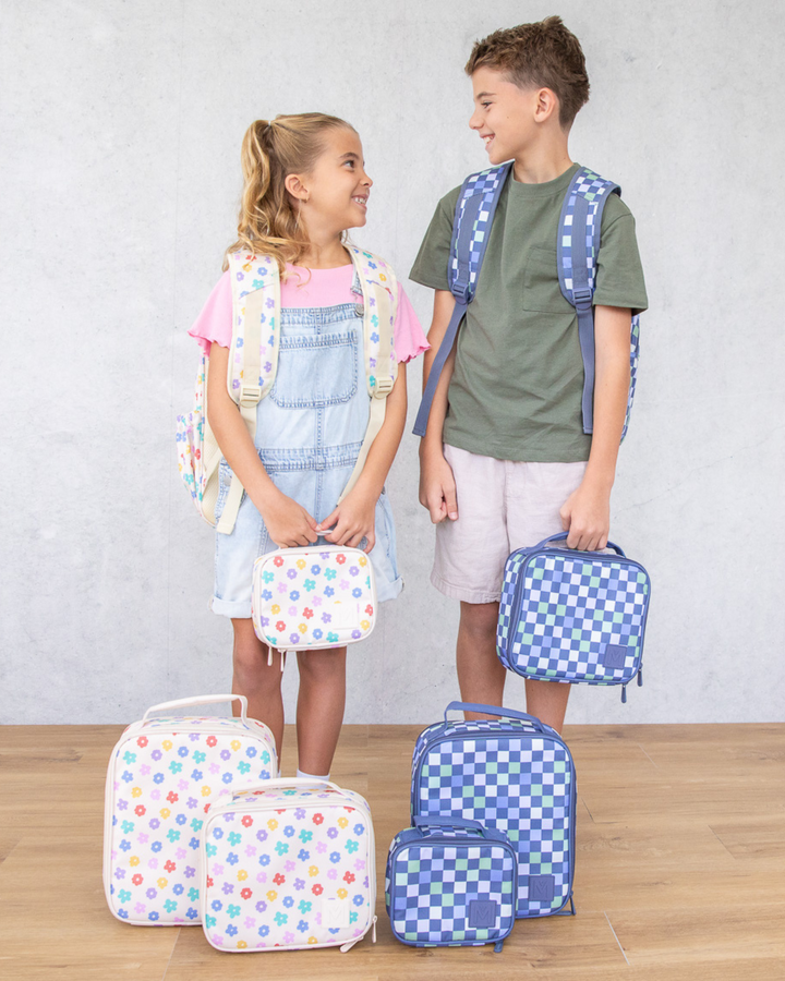 MontiiCo Large Lunch Bag & Sipper Bottle Bundle - Checkmate