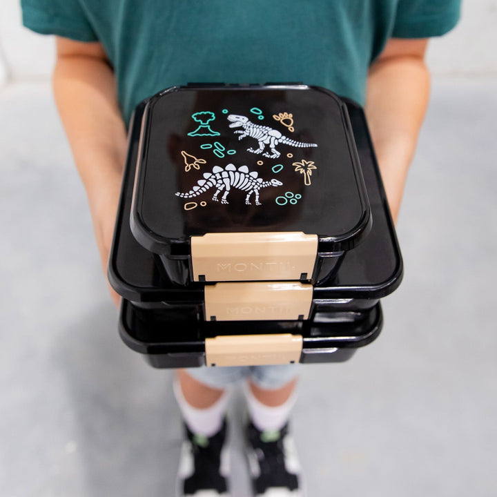 MontiiCo Bento Three Lunch Box - Dinosaur Land